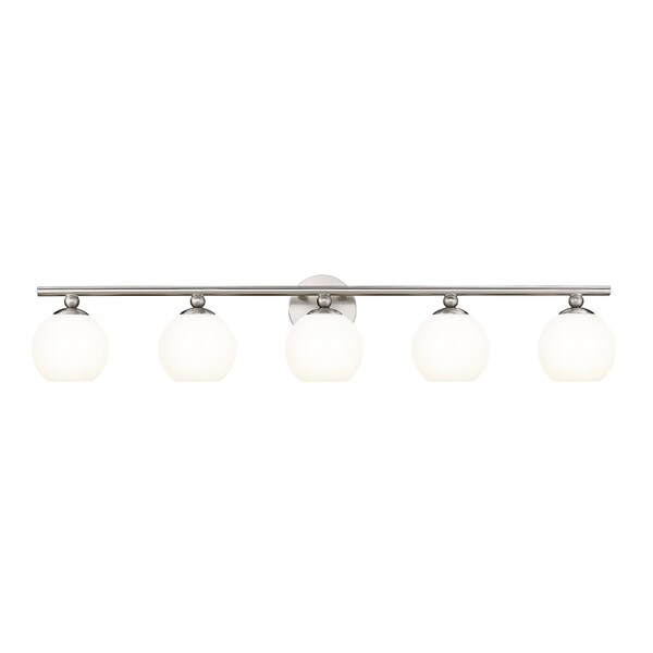 Z-Lite Neoma Vanity, 5-Light, 38.25 In.W x 6.75 In.L x 7.25 In.H, Brushed Nickel /Opal Etched 1100-5V-BN - main